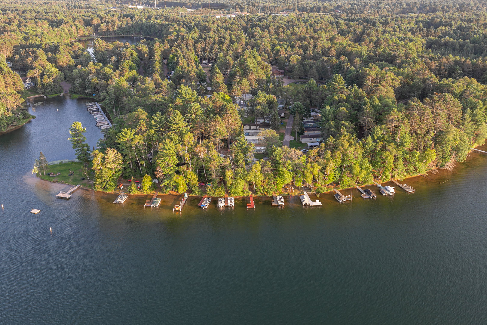 Lakefront RV Park view Woodruff Wisconsin